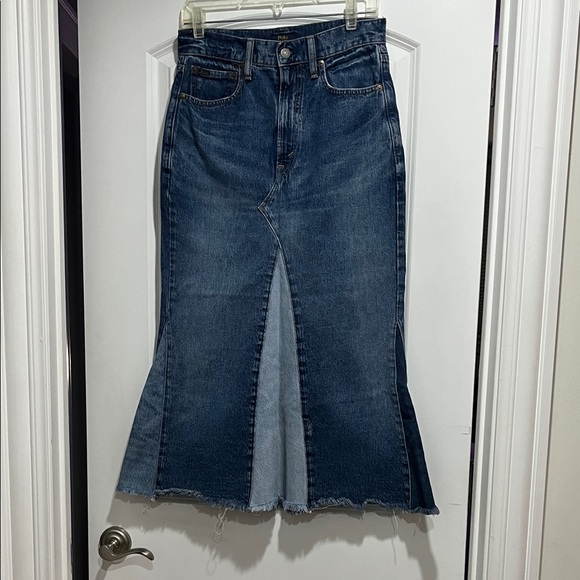 Polo by Ralph Lauren Deconstructed Patchwork Denim Skirt - Picture 4 of 16
